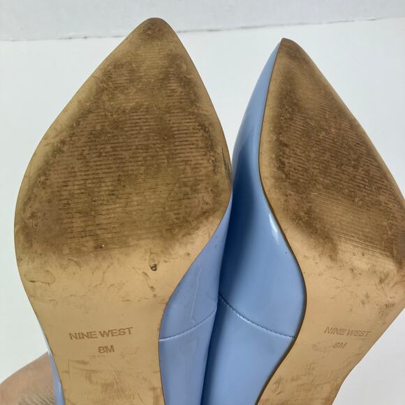 Nine West Sz 8M Ezra Pointy Toe Pumps
Light Blue Patent Stiletto Heels - Picture 15 of 16